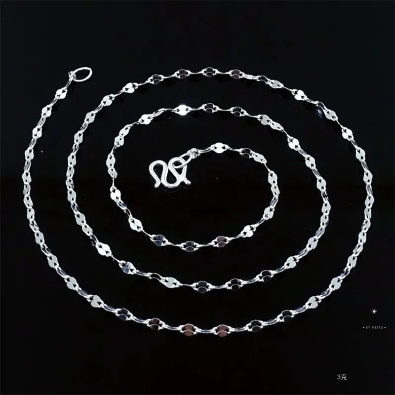 

999 Серебряная цепочка для губ - минималистское корейское японское ожерелье унисекс, ювелирное изделие, подарок, оптовая продажа, 45 см