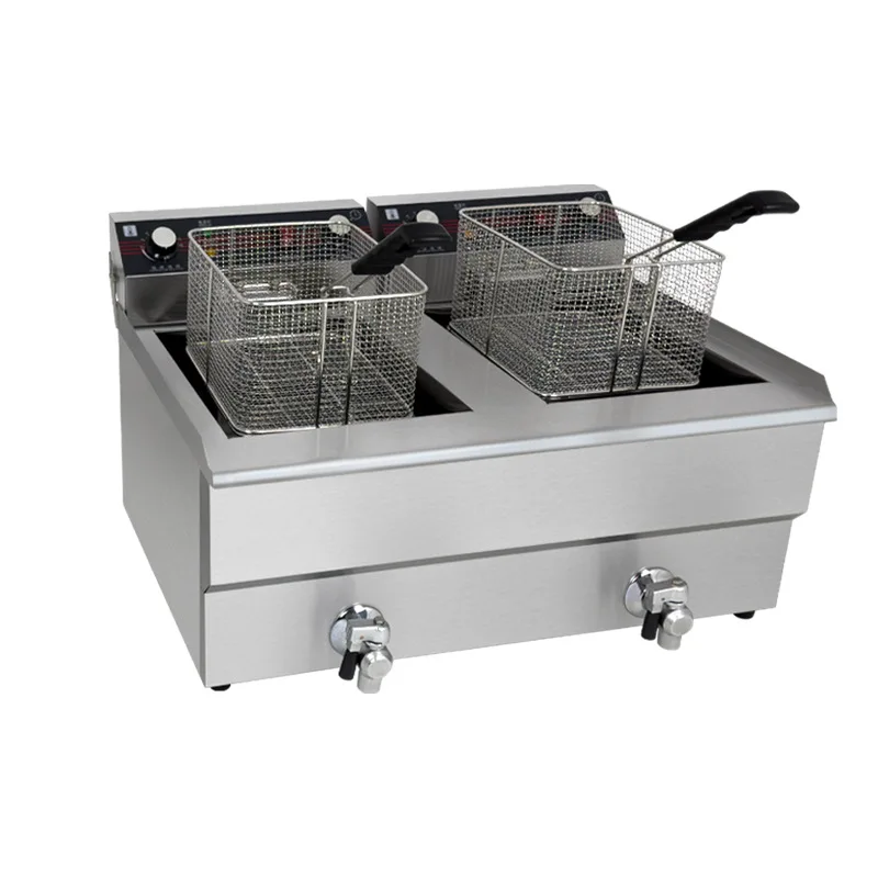 Commercial Fryer Double Cylinder Electric Fryer Constant Temperature  Fried Chicken and Chips Fryer Equipment Electric Heating