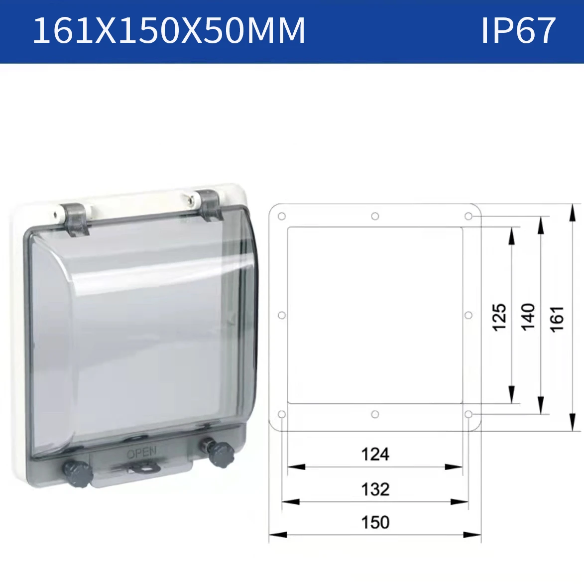 Stroomonderbreker Transparante Waterdichte Doos Venster Verdeelkast Beschermen Venster Cover Monitor Observatie Raam Schakelaar Ip67