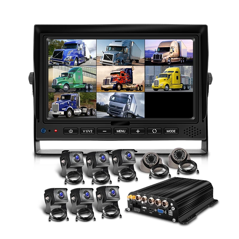 12V 24V Vehicle 8 Channel CCTV Security Remote Camera System CMSV6 MDVR Camera Para Vehiculo for Truck Bus 4G WIFI GPS Support