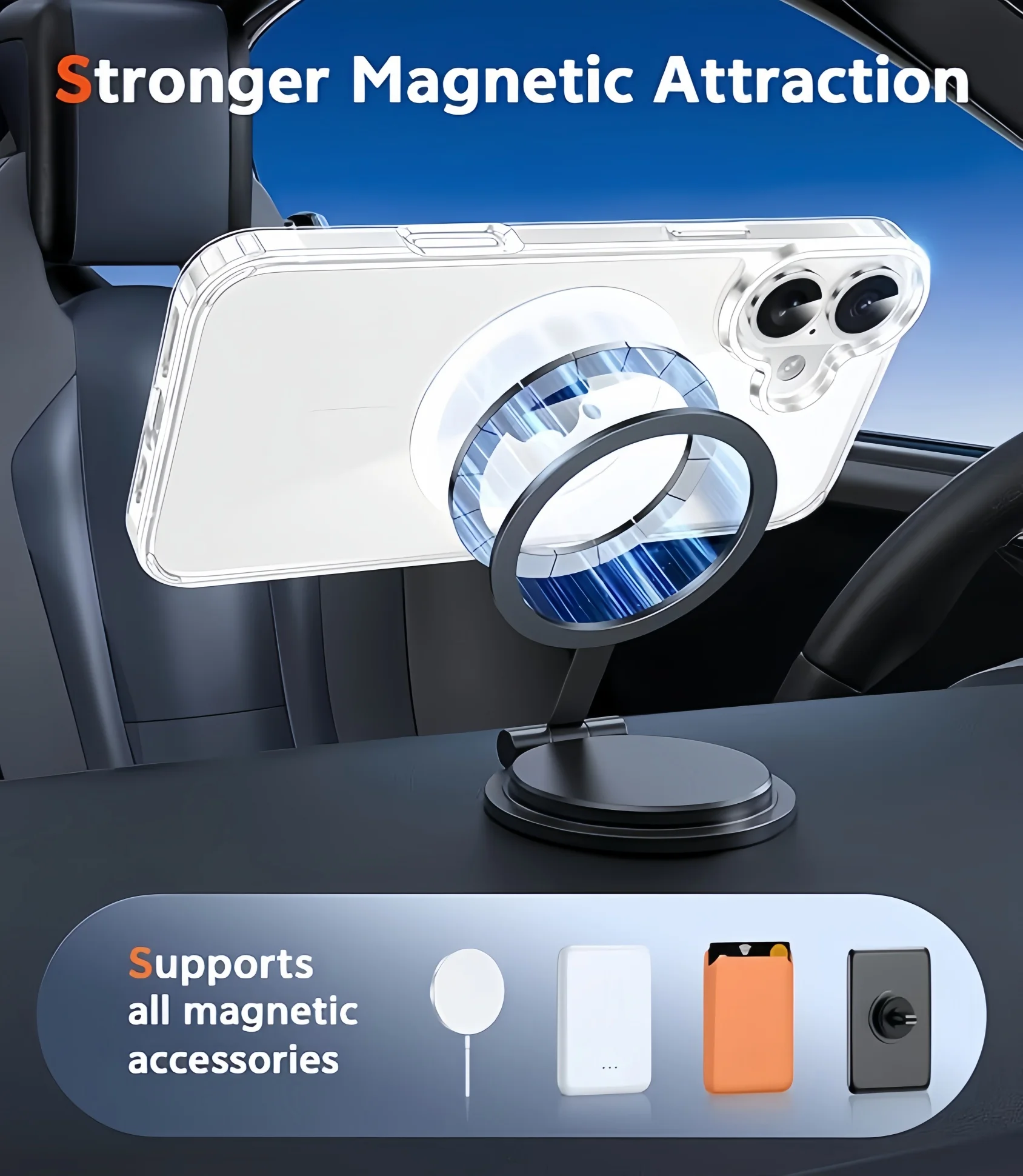 With Magnetic For iPhone 17 Case with Screen Protector Drop Proof Anti Yellowing Shockproof Protective Transparent Cover-Clear