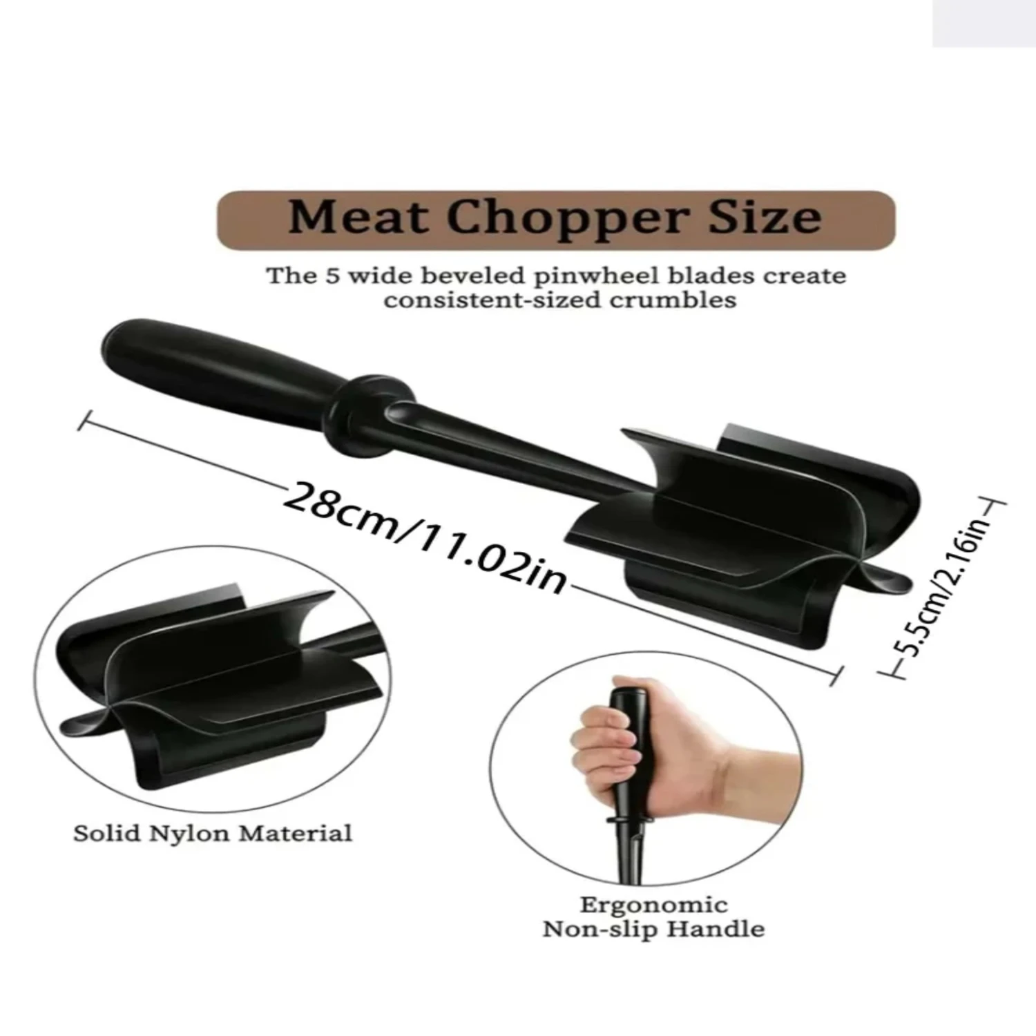 1pc Meat Chopper Heat Resistant Pulverizer Suitable Hamburger Meat Ground Beef Smasher Shredder Meat Masher