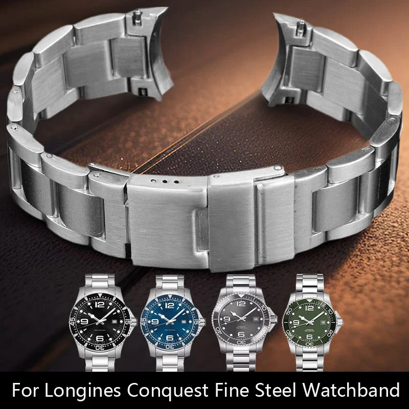 

Ремешки для часов Longines, новые и старые модели Conquest, замена стального ремешка, серия L3.642.4 L3.781.4, дугообразное крепление, 21 мм, ремешок для часов.