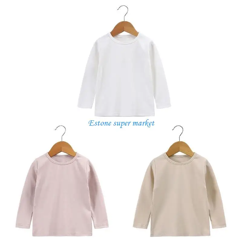 

090B Boys Girls Tops Small Kids Tee-shirt Comfortable Spring Fall Bottoming Shirt