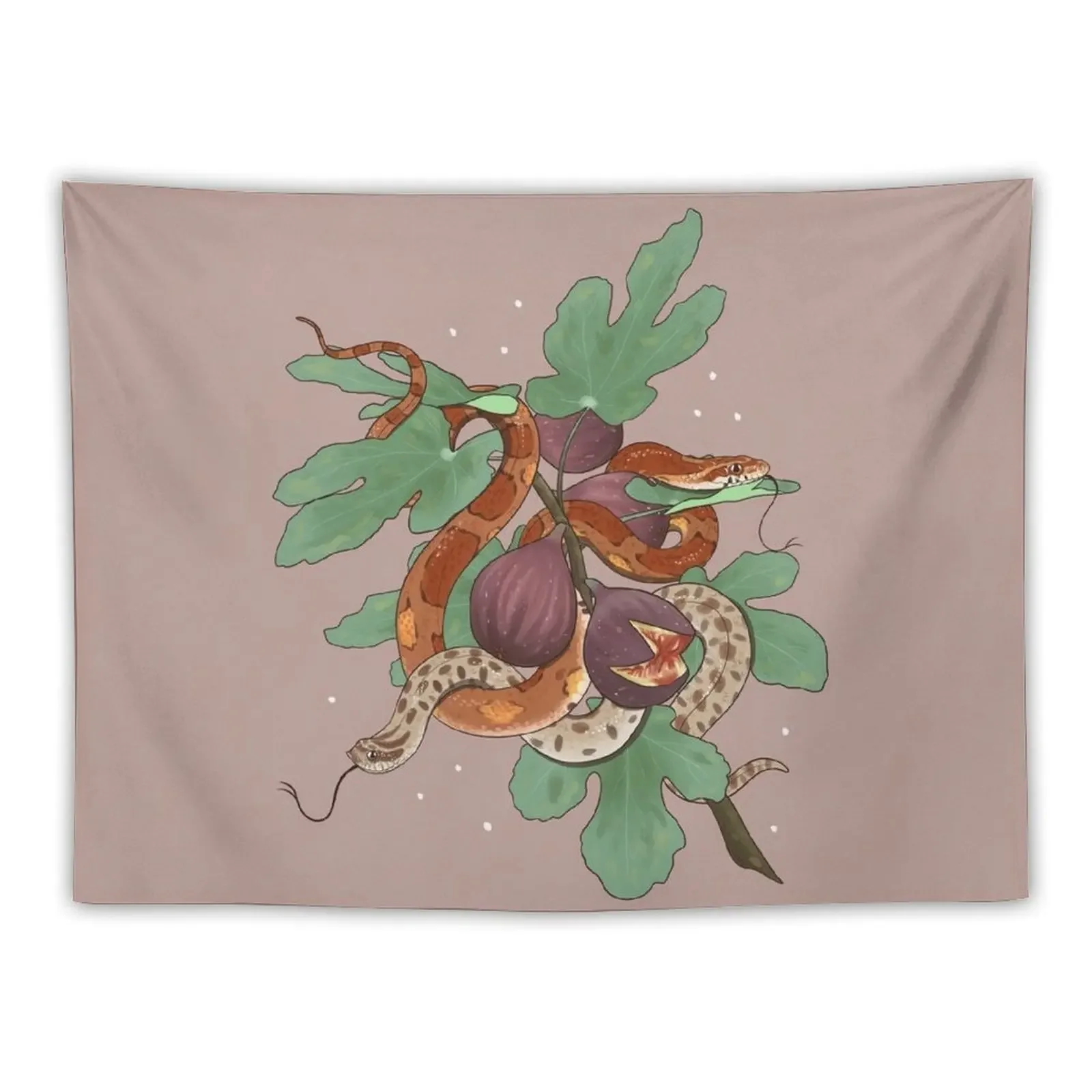 

Corn Snake and Hognose Snake with Figs Tapestry Decor For Bedroom Custom Tapestry