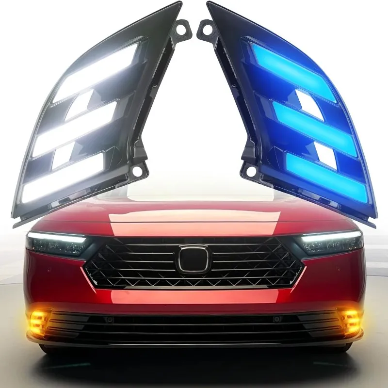 

Светодиодные противотуманные фары для Honda Accord 2023-2025 с дневными ходовыми огнями и последовательным янтарным сигналом поворота