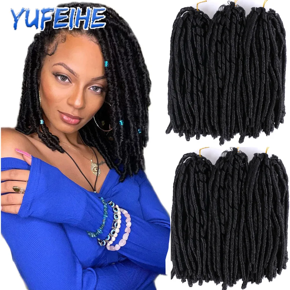 Soft Dread Crochet Hair sintetico Faux Locs 14 pollici Dreadlocks acconciature Afro trecce morbide capelli capelli organici nero misto biondo