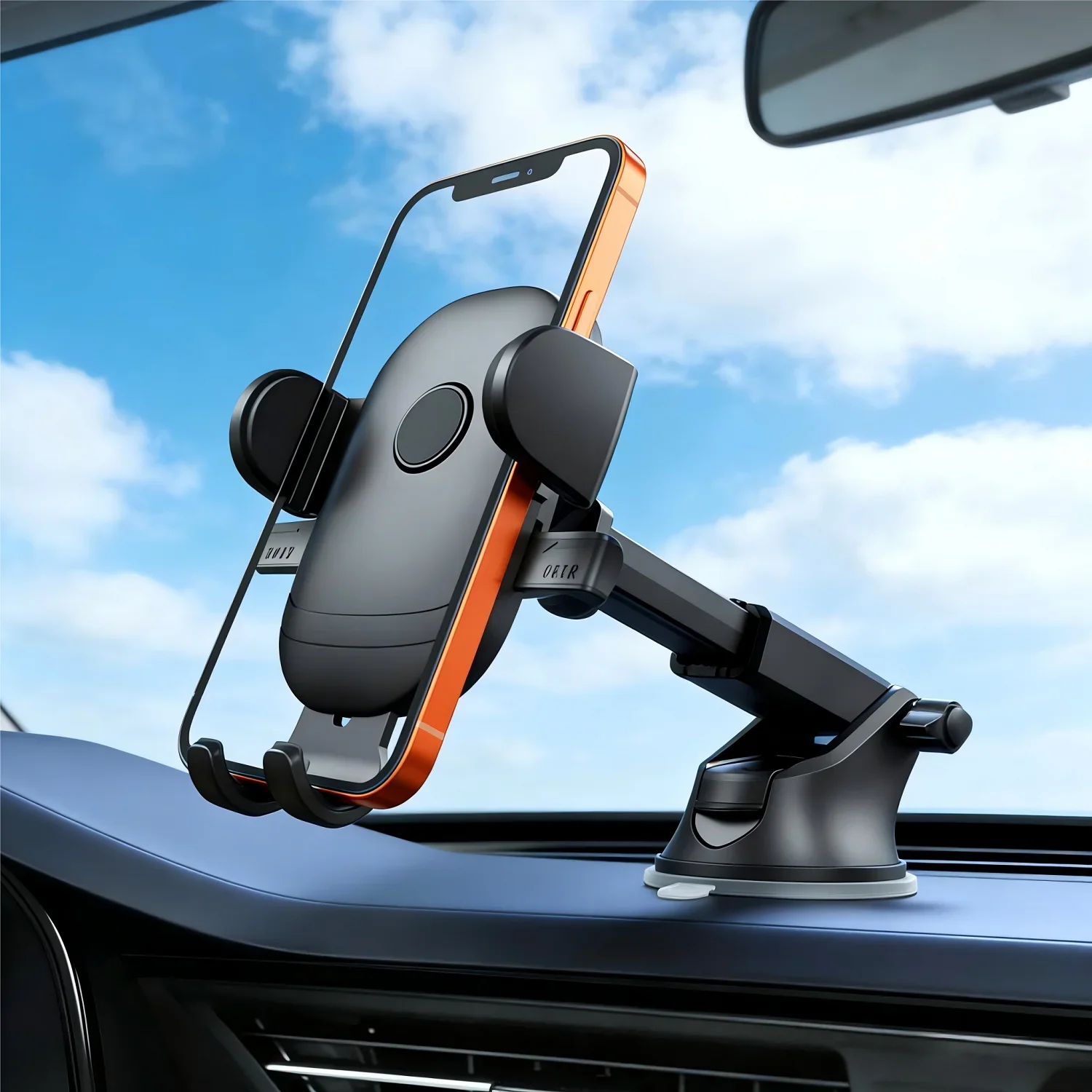 

Universal Vacuum Suction Cup Car Phone Holder 360°Rotation Dashboard Mount with Extension Clip Secure Hold for Car Phone Hoder