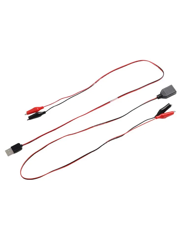 USB Male To Female Test Cable With For Alligator Clip 5V 3-5A Power Cord For Multimeter Voltmeter Light Bulb Debugging Tool
