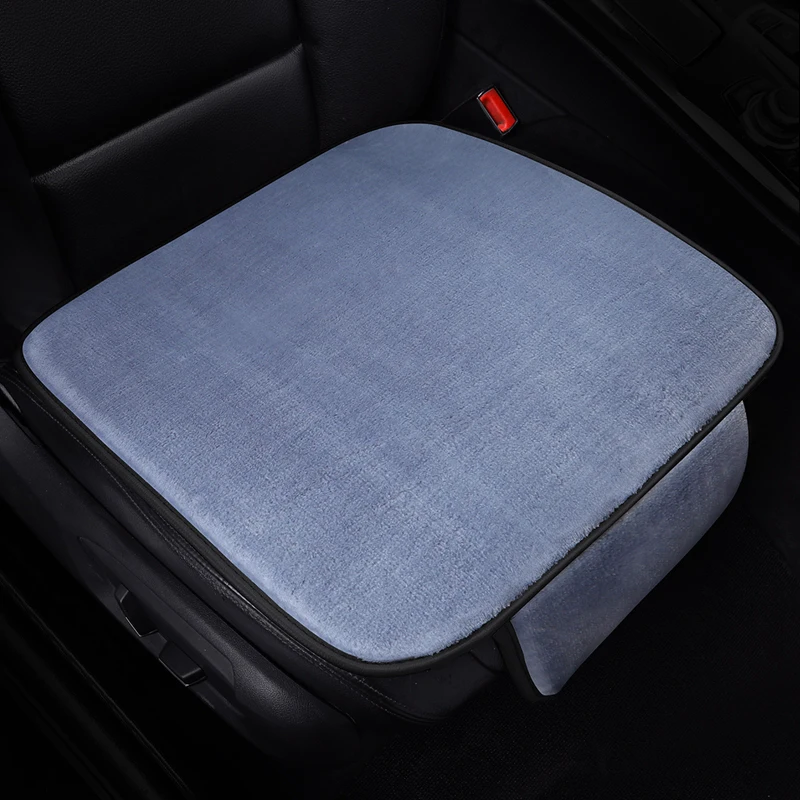 Winter Solid Color Plush Car Seat Cushion Skin Friendly Comfortable  Warm Seat Cushion  For Multi-occasions