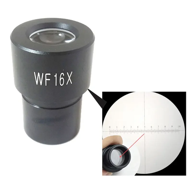 

1 pc 16X Wide Field Microscope Eyepiece with Reticle 23.2mm Mounting Size for Biological Microscope