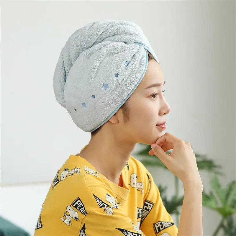 Super Absorbent Cap Magic Hair Fast Drying Salon Towel Hat Microfibre Quick Dry Turban for Quick-drying Bath Shower Pool Wrap