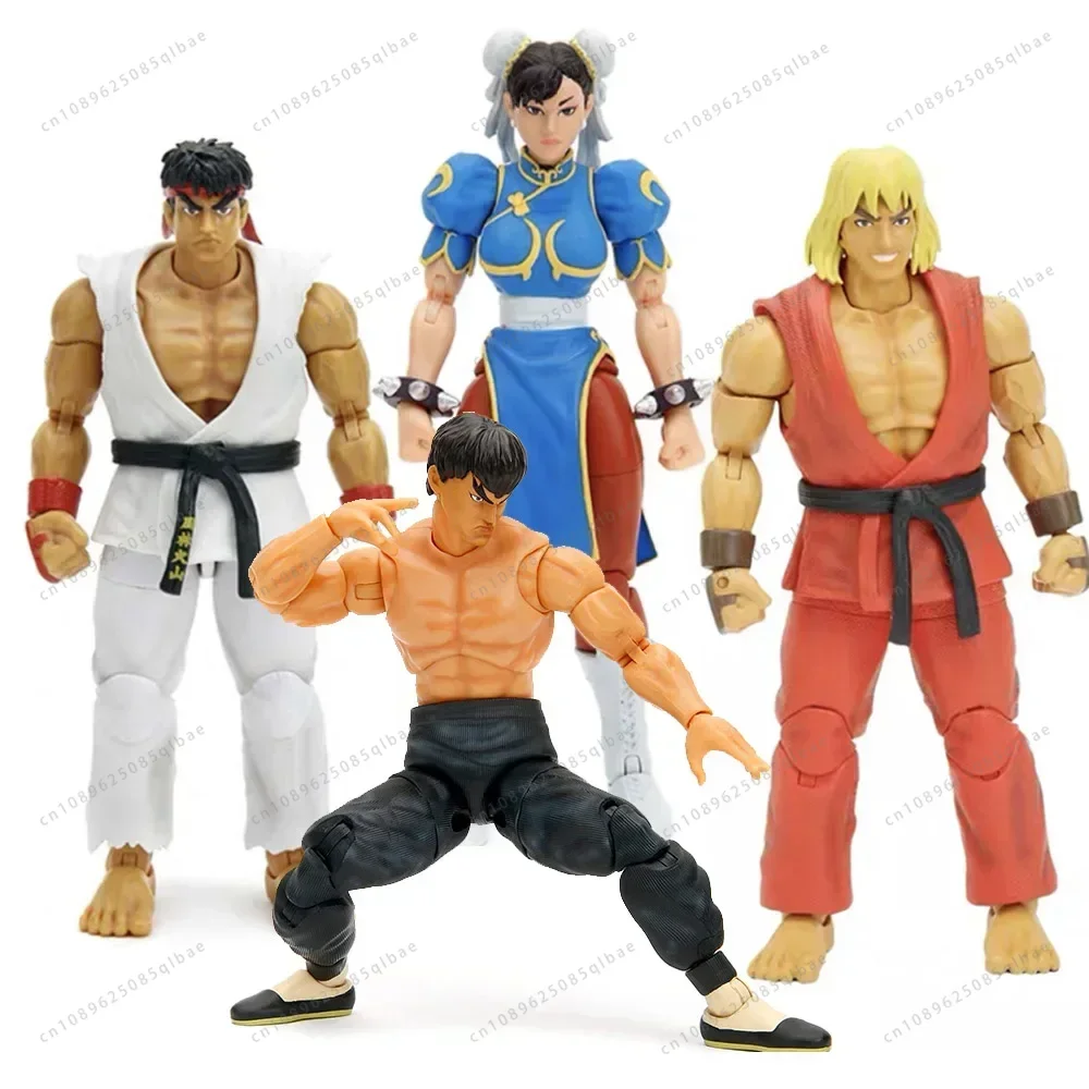 Streets Fighter Action Figure Collection Ryu Ken Fei Long Chun Li Model Toy Joints Movable Ornaments Children Birthday Gift