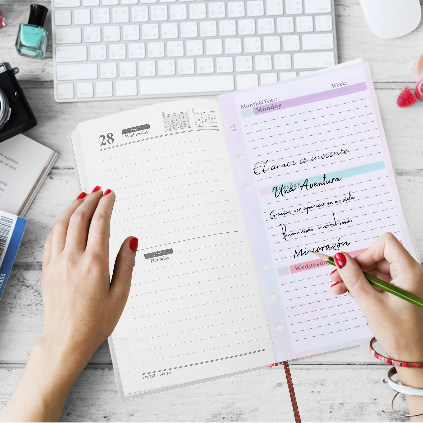 

54 Sheets Weekly Planner Notepad Refillable A6 Size for Work School Home Office Supplies Task Organizer Stylish Desk Accessories