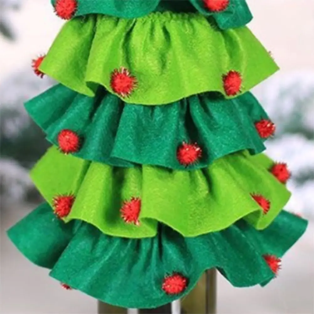 Exquisite Christmas Wine Bottle Cover Colorful Cartoon Christmas Tree Decorative Creative Cute Champagne Holders Hotel