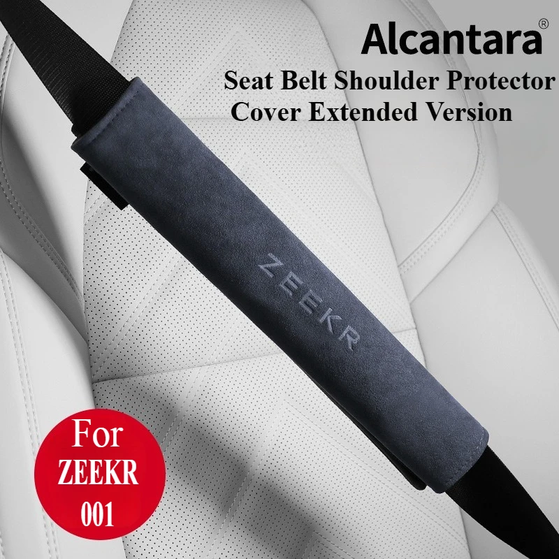 

For ZEEKR 001 Alcantara Suede Seat Belt Shoulder Protector Cover Extended Version Car Interior Decoration Accessories