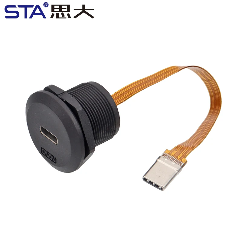 IP67 Waterproof USB TYPE C 3.0/3.1 Plastic Socket Female to Male