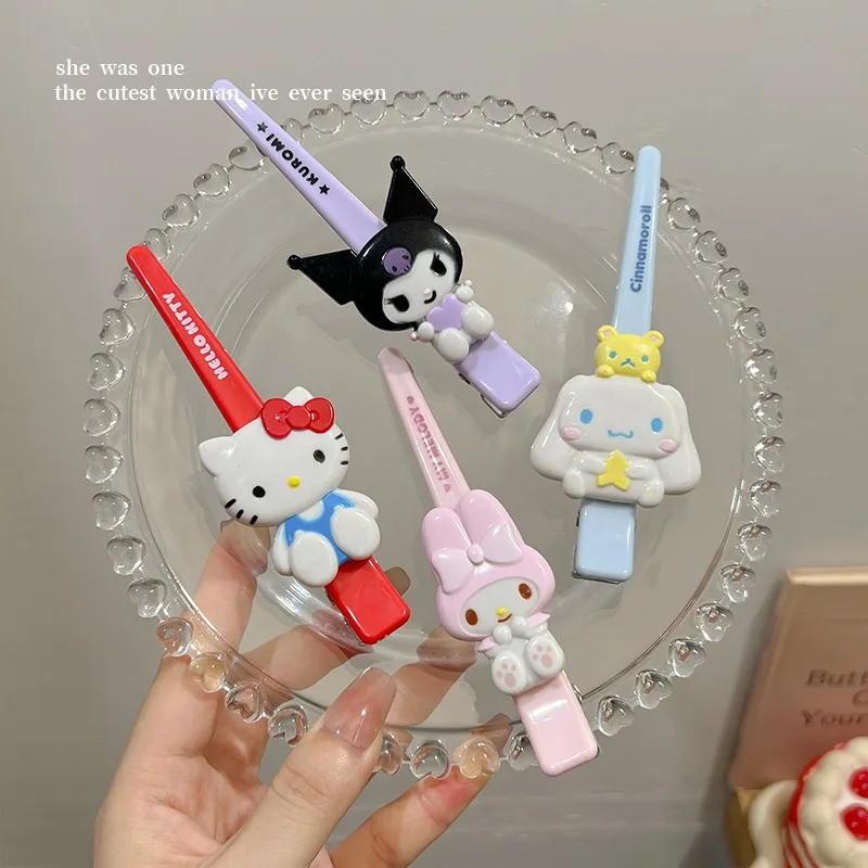 Kawaii Hello Kitty Hairpin Sanrio Anime Kuromi Cinnamoroll Lovely Girl Student Sweet Ins Wind Hair Accessories Hair Pin Gift New