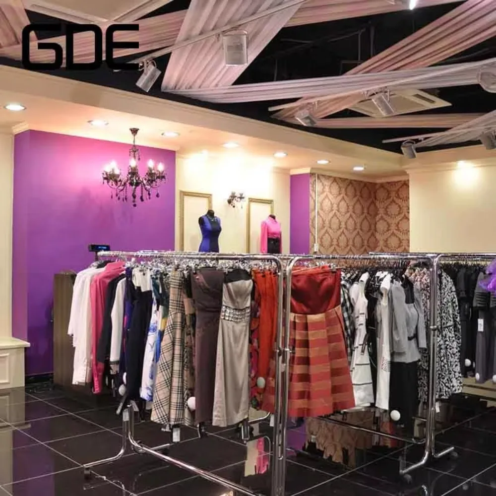 Two Layers Metal Adjustable Garment Rail