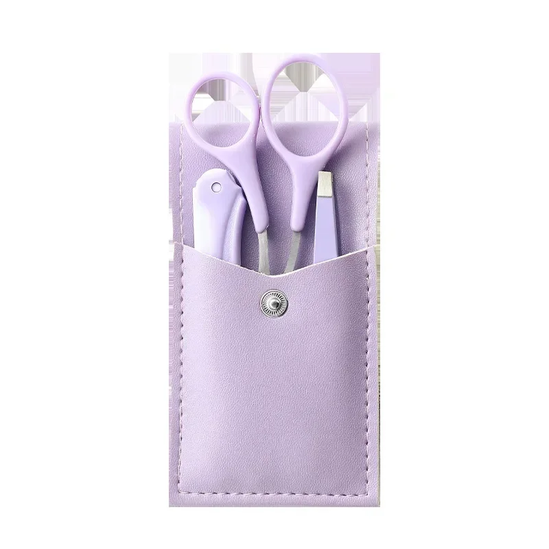 Etiqueta Privada 3 unids/set herramientas de maquillaje juego de recorte de cejas portátil tijeras de cejas con peine maquinilla de afeitar para cejas
