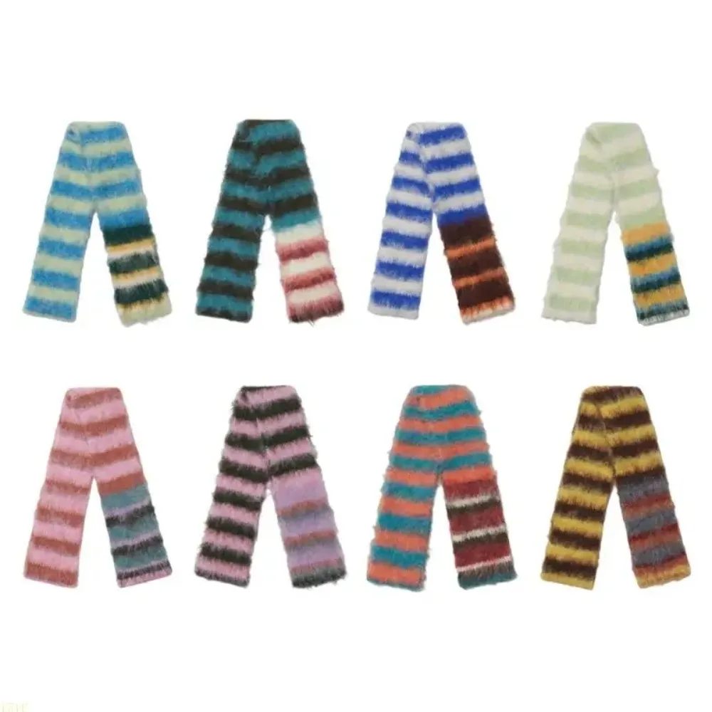 Classic Soft Stripe Scarf Rainbow Color Windproof Warm Shawl Thick Winter Warm Pashmina Scarf