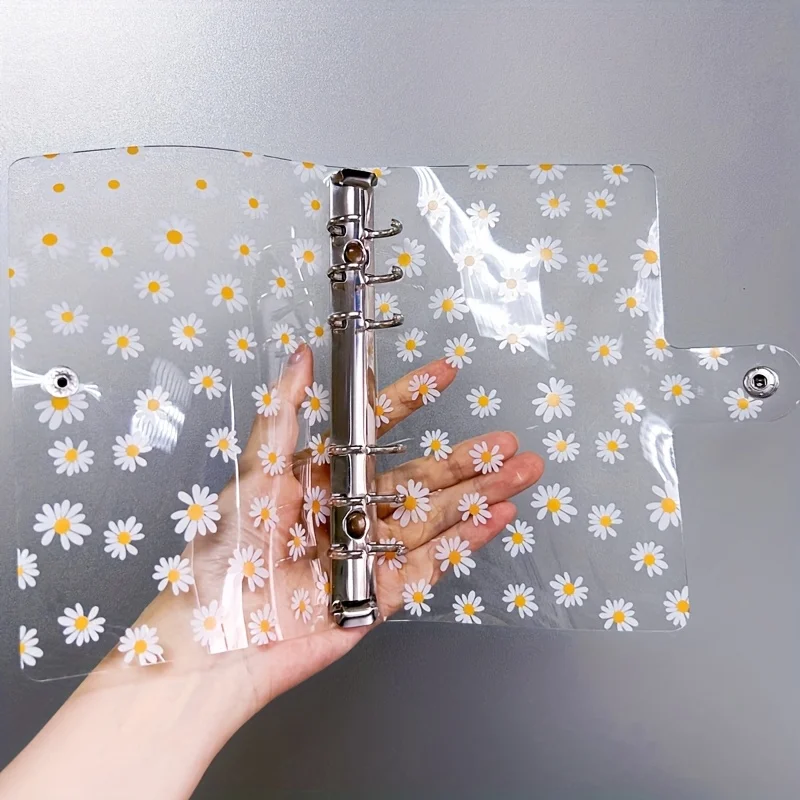 1 PC Transparent Notebook Cover Daisy Detachable Spiral Binder Cover Is Perfect for DIY Notebook Work Logs and Travel Diaries