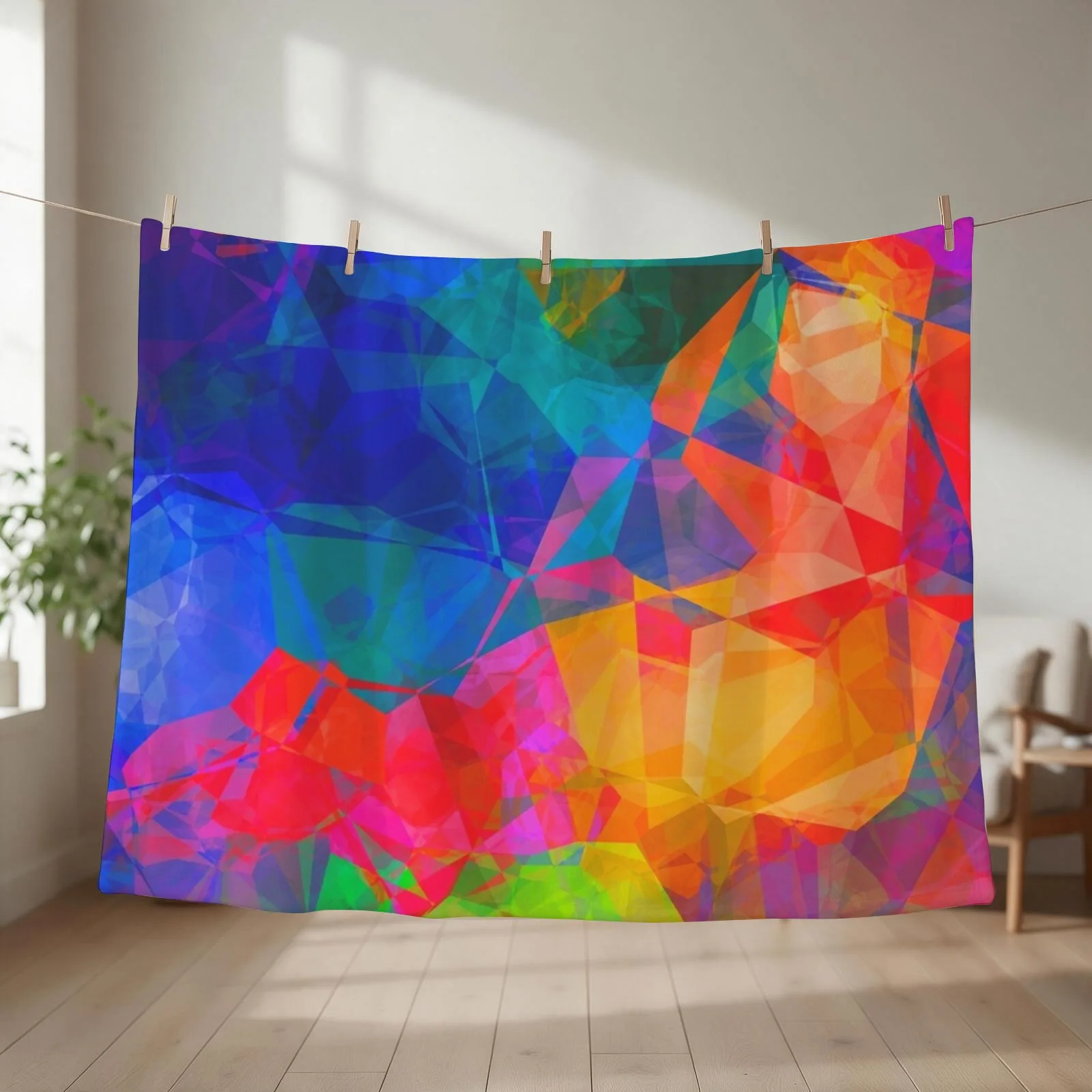 Vibrant Abstract Color Burst Throw Blanket couch cozy soft plush fuzzy picnic outdoor blanket