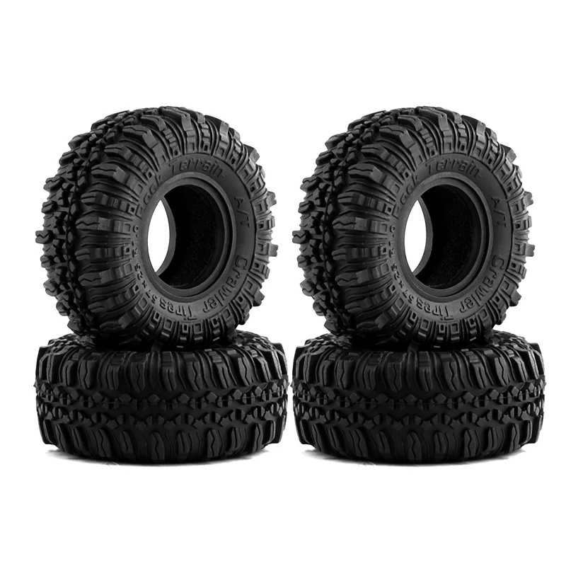 

1.0In Soft Rubber Wheel Tires 25X57mm For 1/18 RC Crawler Car Axial SCX24 TRX4M AX24