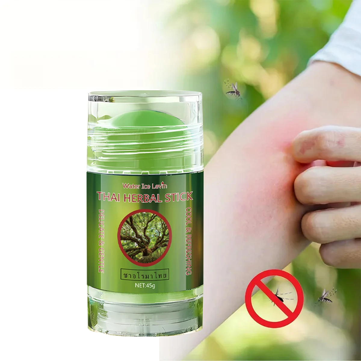 Portable Herbal Anti Mosquito Stick Compact Roll on Design Cool Scent Prevent Bug Bites Soothe Skin Discomfort Camping Travel