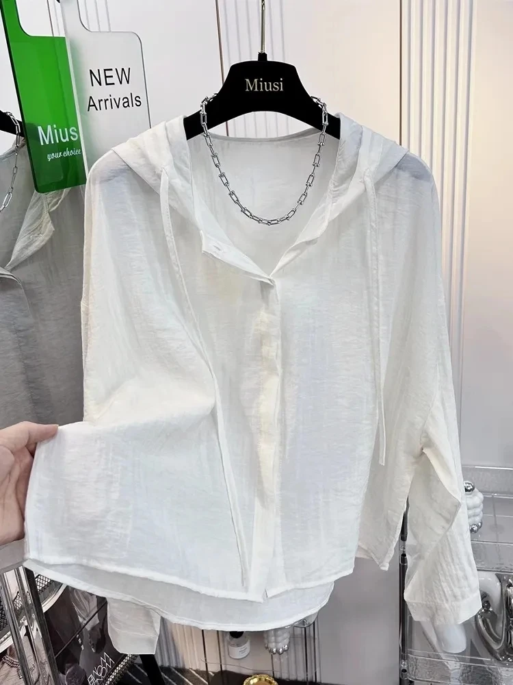 

Sli Loose Women's Sun Protection irt Ультратонкий ort Design Sense Lazy Sle Верхняя одежда Топ Корейский Sle Long Sve