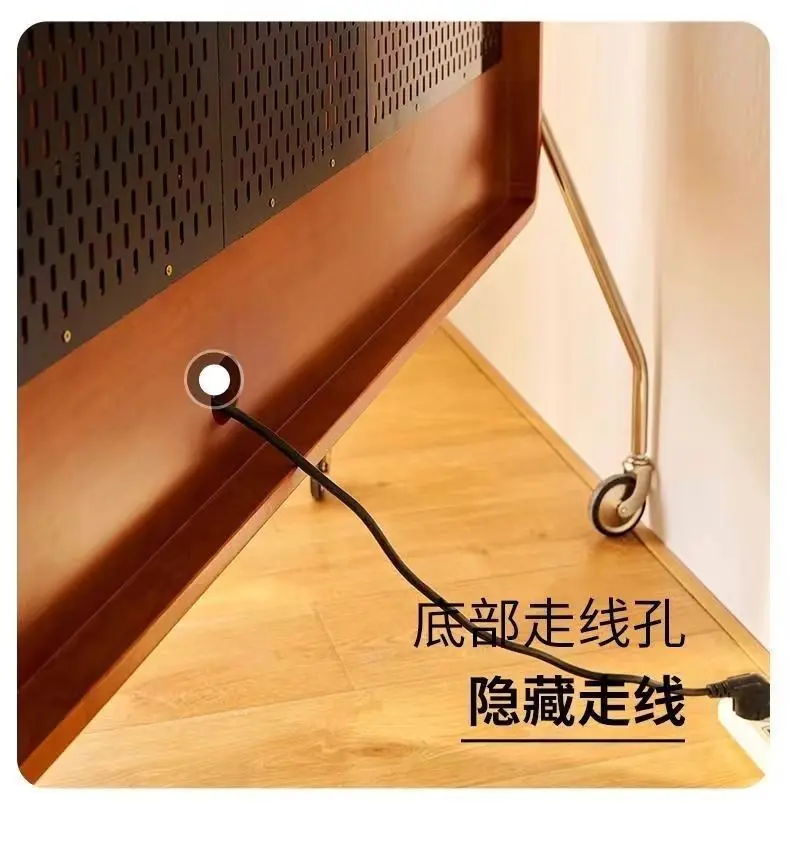 Removable TV bracket, retro small apartment, lying solid wood TV cabinet, ancient style