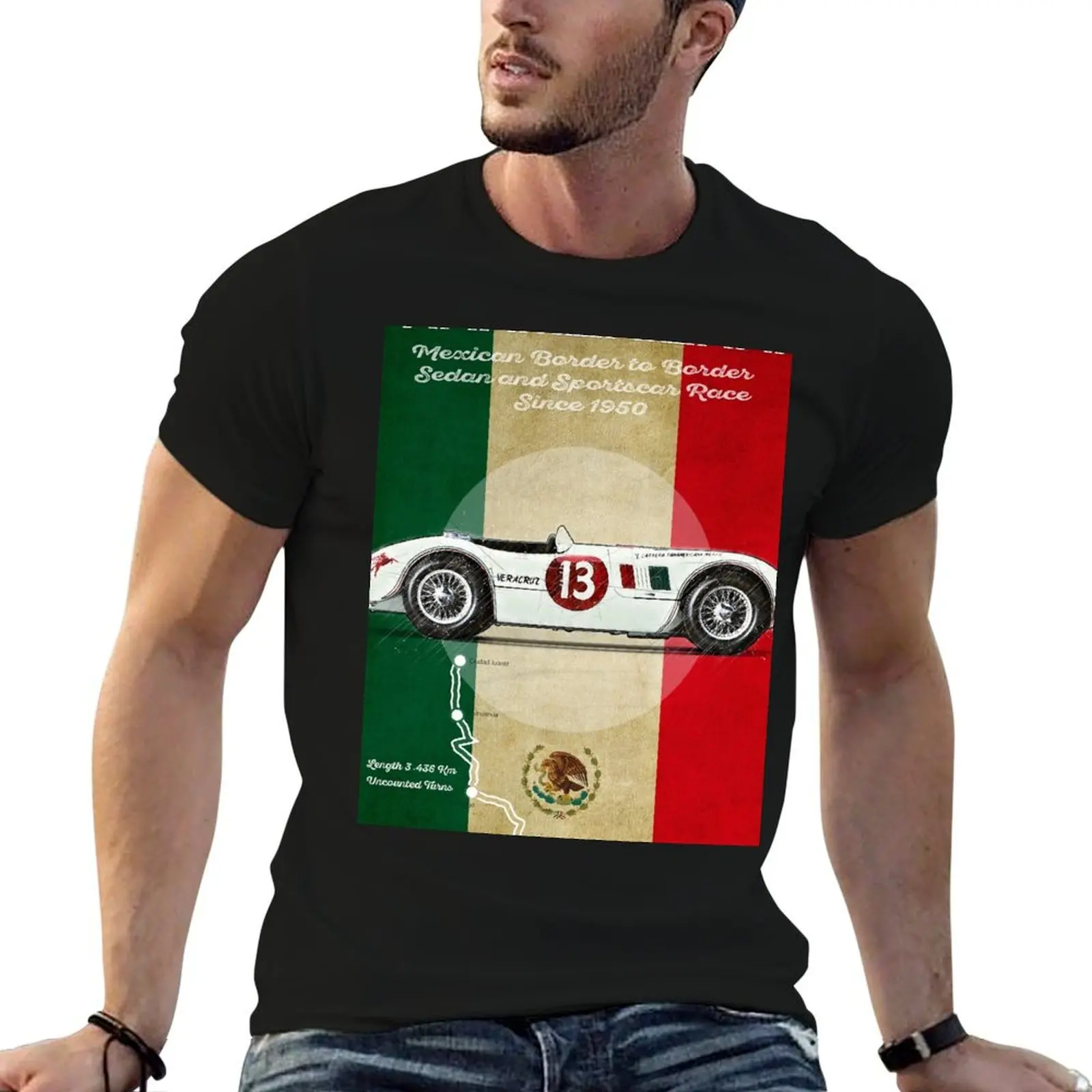 Carrera Panamericana Vintage tipo C, camisetas para hombre, camiseta gráfica vintage, camiseta personalizada