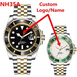 Custom NH35 Men Mechanical Watches 40MM Sapphire 10bars Swim Two Tone Gold Jubliees Automatic Watch for Men Clock Reloj Hombre