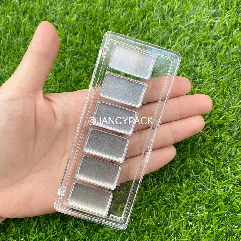 full transparent clear Empty Eyeshadow Palette Eye Makeup Storage Container DIY Eye Shadow Tray Refillable Storage Box