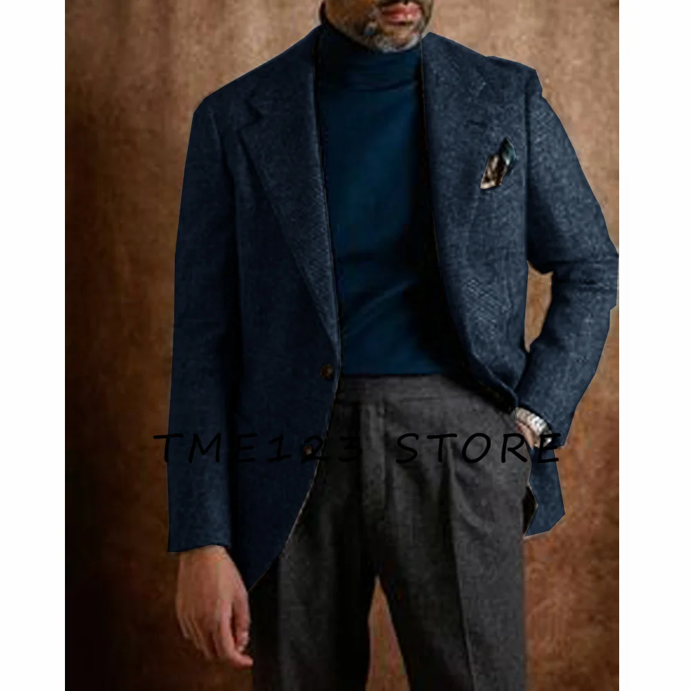 Giacca da uomo a spina di pesce modello Casual Business Retro nuovo stile giacca capispalla invernale Y2k top giacche uomo cappotto maschile abbigliamento