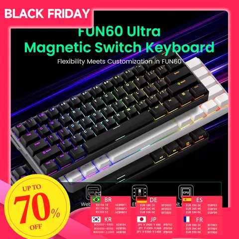 Akko MonsGeek FUN60 teclado para jugar Ultra mecánico interruptor magnético 60% disparo rápido 8K HE/TMR teclado de aluminio personalizado Gamer