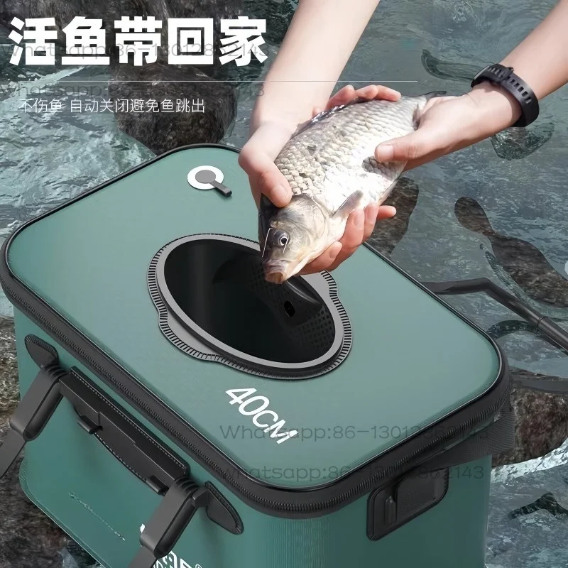 Live fish bucket, special fish protection for wild fishing, integrated forming Luya folding hard shell thickened fishing box