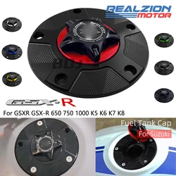 Realzion GSXR Gas Fuel Tank Cap Oil Fuel Tank Cap For Suzuki GSXR GSX-R 650 750 1000 K5 K6 K7 K8 K9 K11 Quick Disassembly Cap