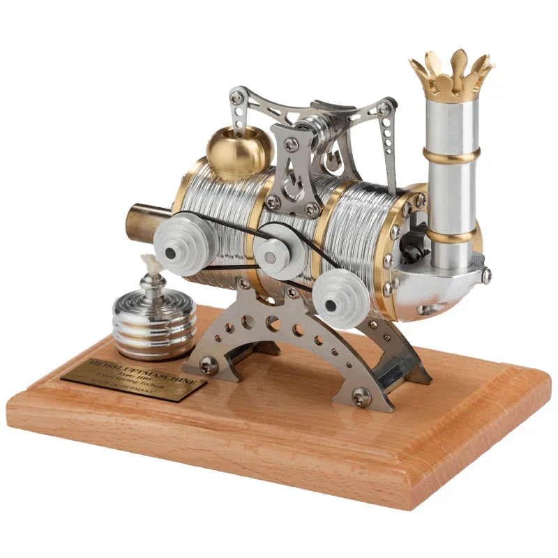 Mini Stirling Engine Steam Boiler Power Pump All-metal Linkage DIY Assembly Movable Metal Mechanical Engine Toys