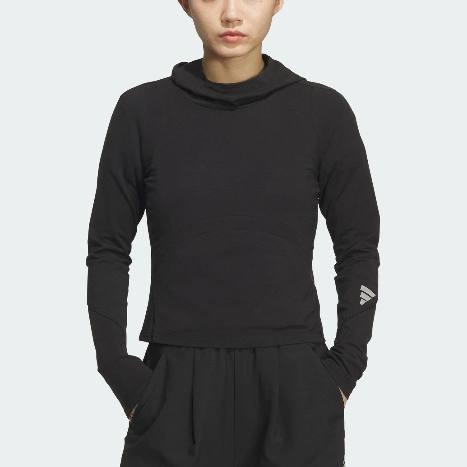 Adidas genuine FUTURE STYLE women's sports hooded long sleeved shirt KC5805