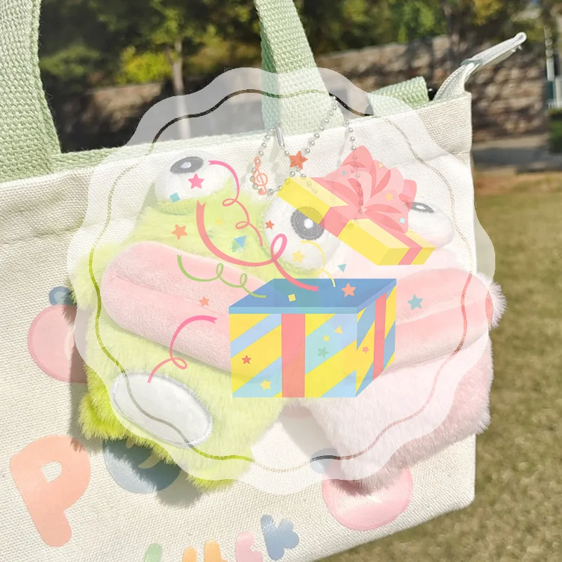 لطيف السجق الفم الضفدع مفتاح سلسلة الكرتون أفخم دمية قلادة زوجين حلقة رئيسية على ظهره سحر حقيبة السيارة ديكور هدية الكريسماس