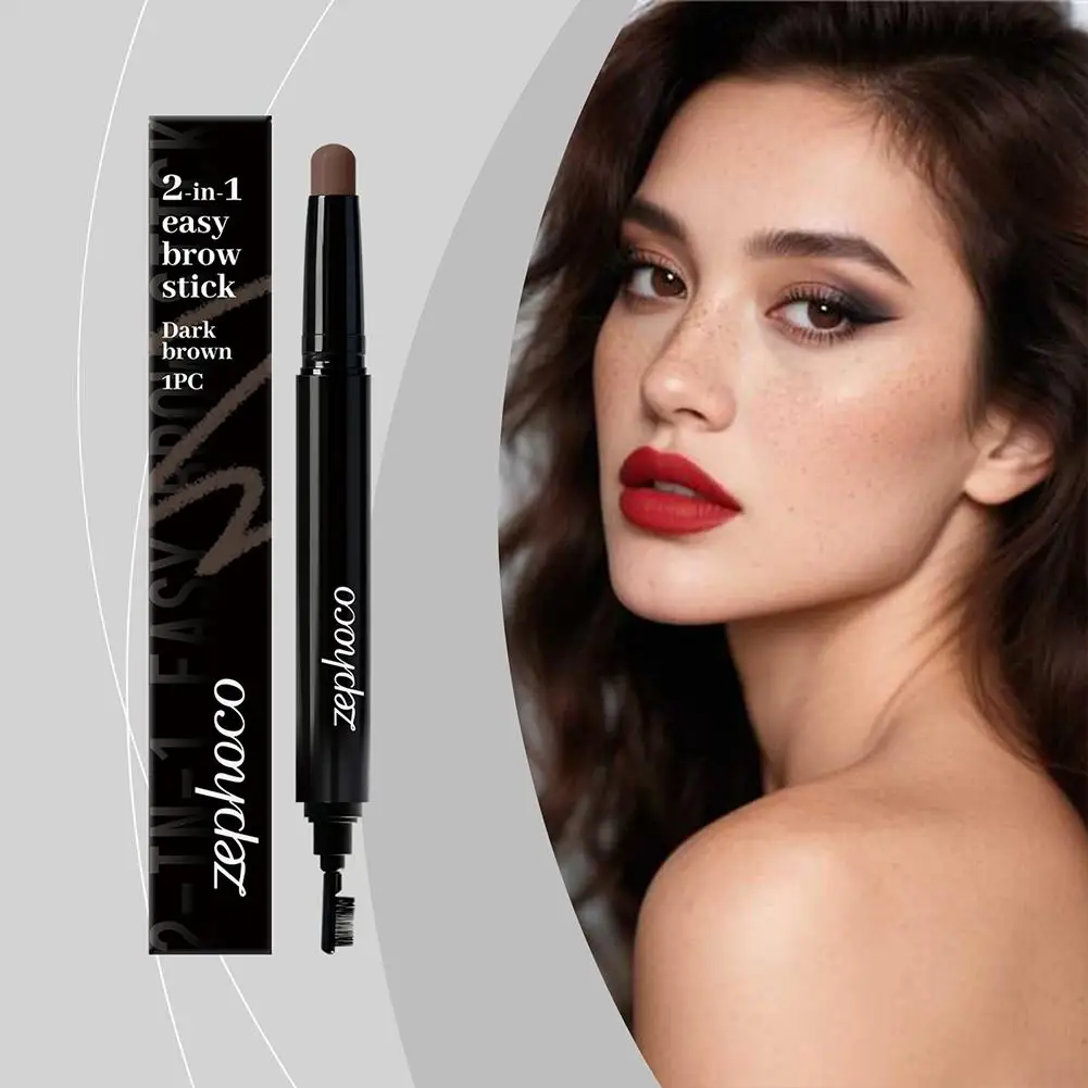 5 ألوان ثلاثية الأبعاد الطبيعية السلس قلم الحواجب طويلة الأمد العين الحاجب تعزيز قلم رصاص 2 في 1 المزدوج رئيس قلم الحواجب #1