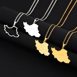 Fashion Islamic Republic of Iran Map City Pendant Necklace Stainless Steel Men Women Maps Jewelry Gift