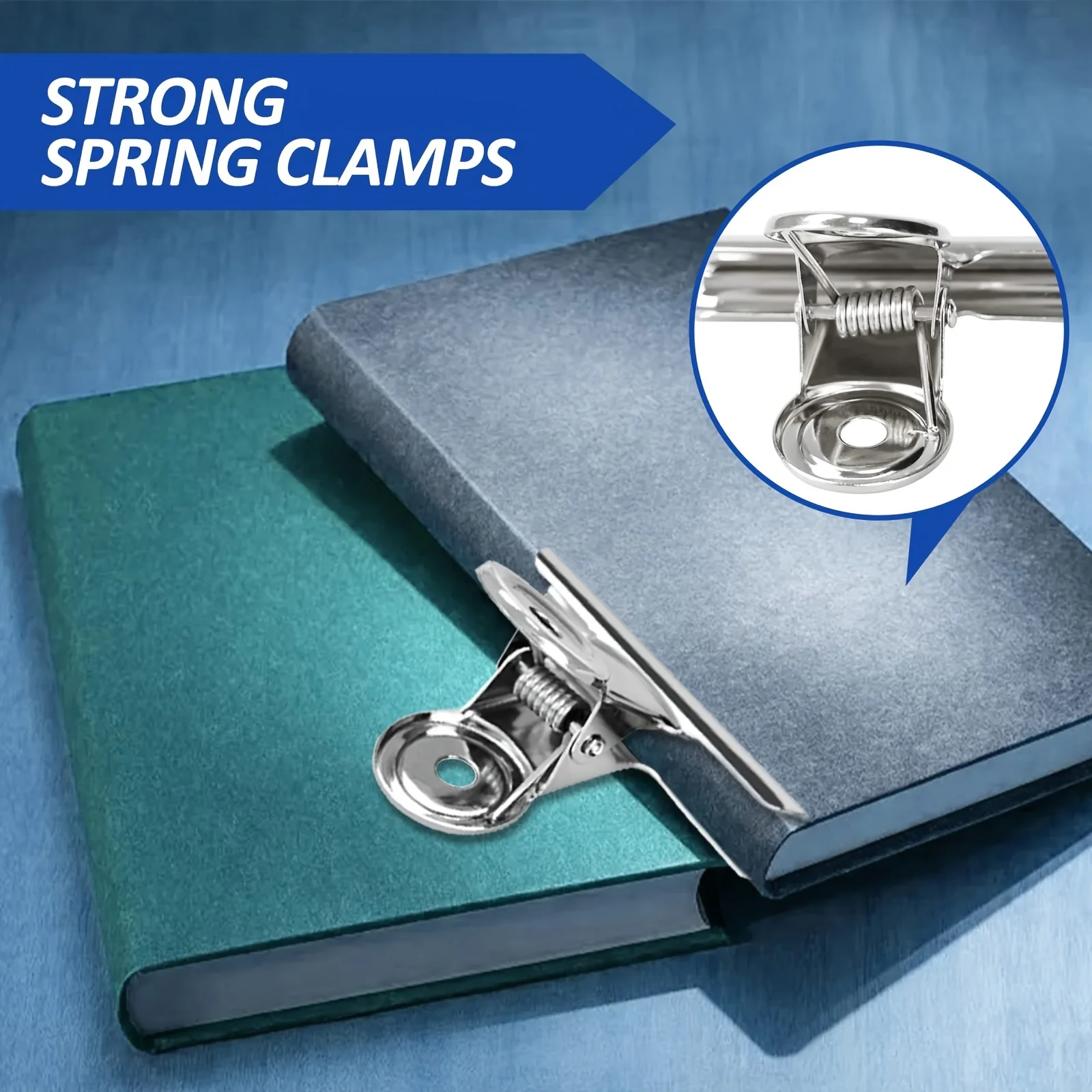 4pcs Stainless Steel Round Head Spring Clamps - Heavy Duty Multipurpose Clips for Office, Kitchen, Home Organization,Food Bags