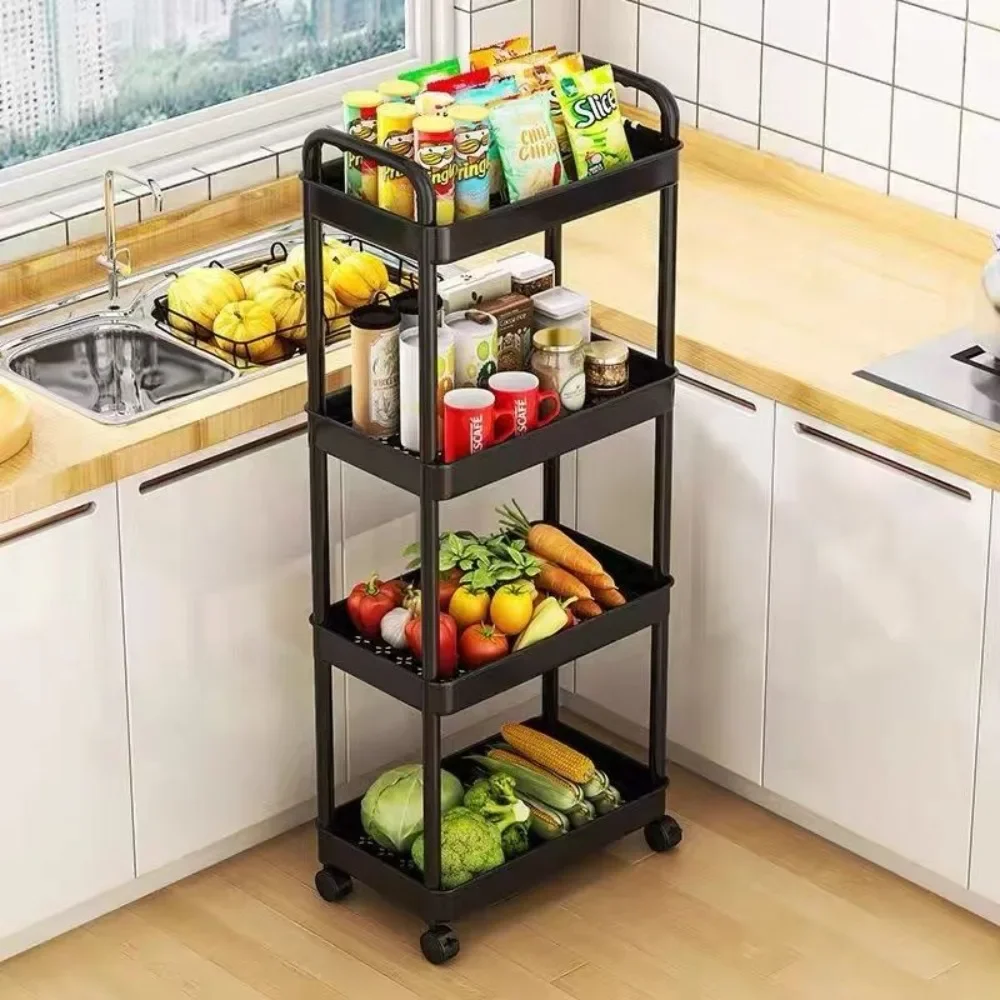 Bookshelf Storage Trolley Home Universal Muti-Tier Storage Rack Hot Household Rolling Storages Cart Multi-Layer Small Cart Rack