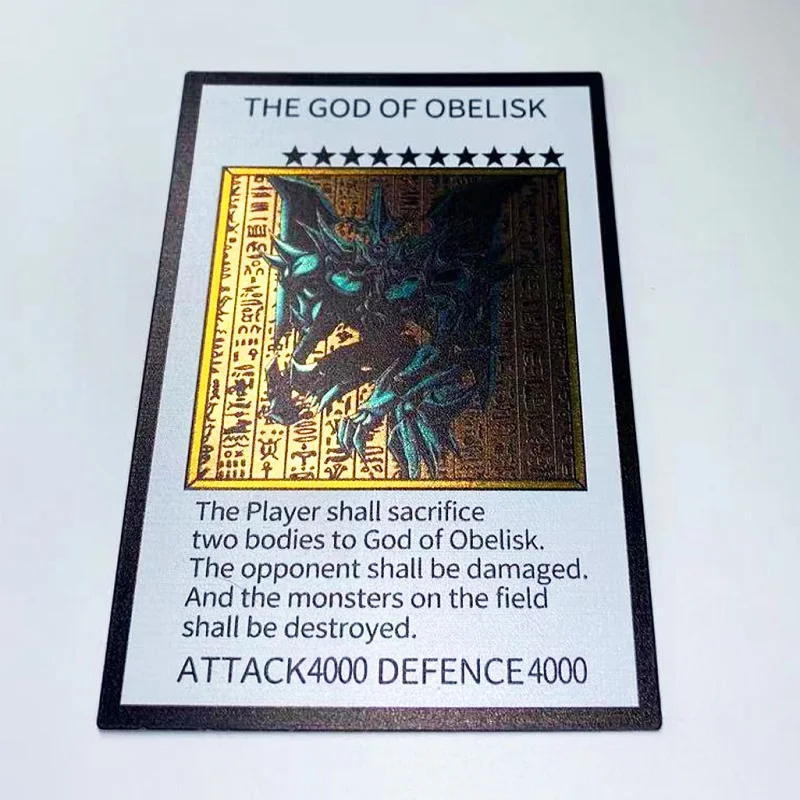 Yu Gi Oh DIY metal card, three magic gods, sky dragon, giant magic weapon, wing dragon