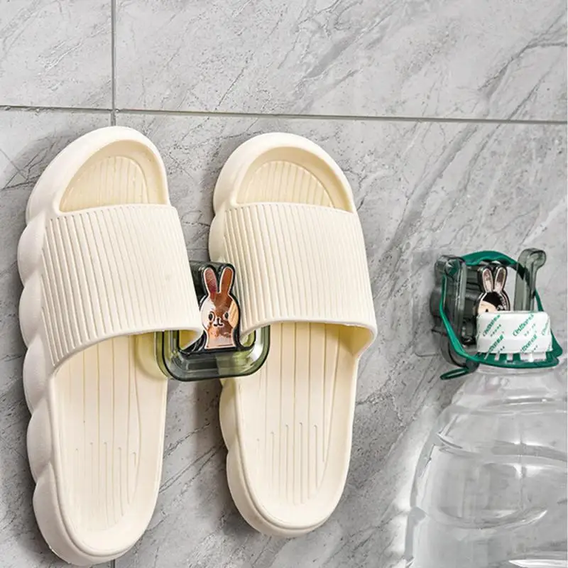 Cute Slipper Rack 8.3*4.5*7.5cm Storage Cute Bathroom Wall-mounted Hook Up Slipper Rack Punch-free Installation
