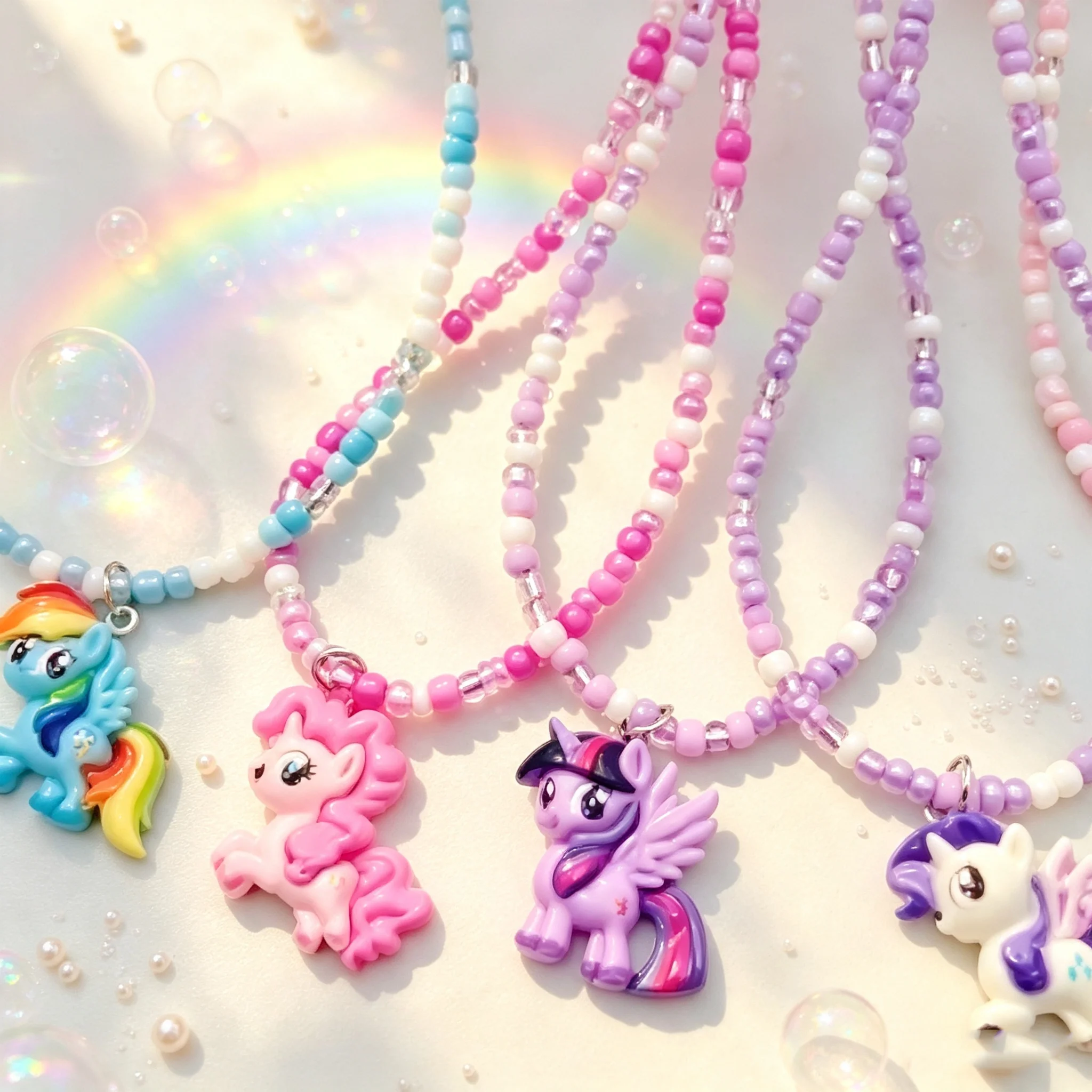 1 pc Cute Cartoon Colorful Bead Necklace - Character Pendant. Creative Gift for Thanksgiving, Christmas, Birthday, and Halloween