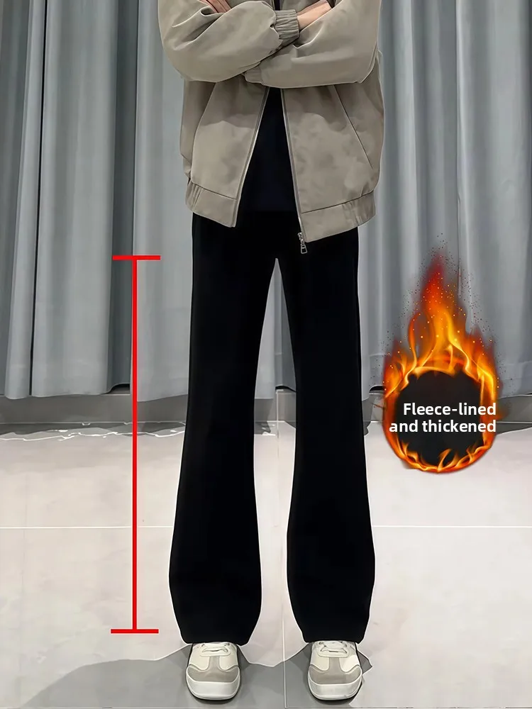 

Мужские брюки Bla Cleanfit Flared: осенне-зимние, струящиеся, премиум-класса, в американском повседневном стиле, прямые, длинные