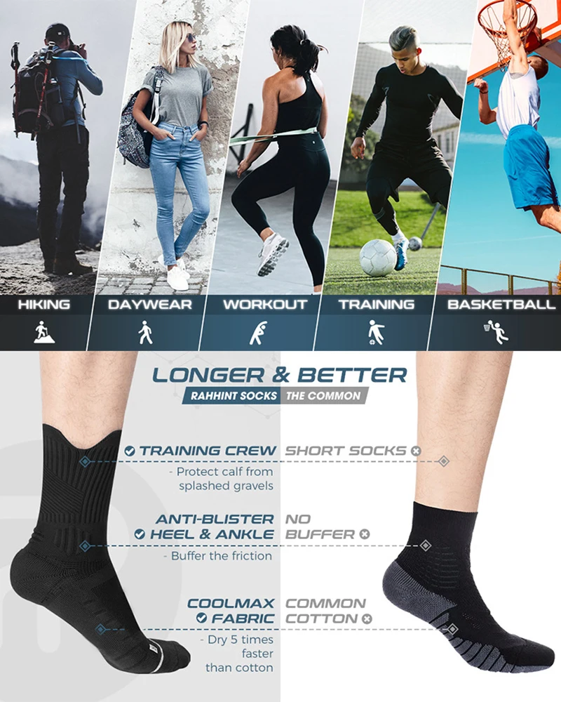1/4/5/10 Paar Herren-Sportsocken, dämpfende Technologie, geruchsdicht, schweißabsorbierend, atmungsaktiv, für Laufen, Basketball, Kompressionssocken – Detail 8
